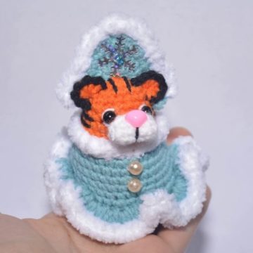 Новогодний Шарик Тигр Крючком