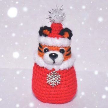 Связать Крючком Шарик Новогодний Тигр Схема